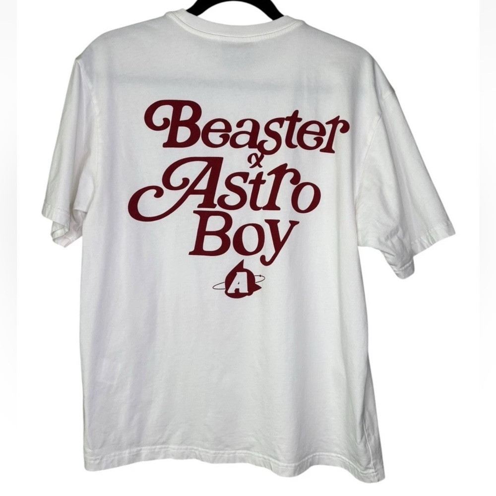 Beaster x Astro Boy T-Shirt White Large L Boxy Fit Short Sleeve Shirt Top